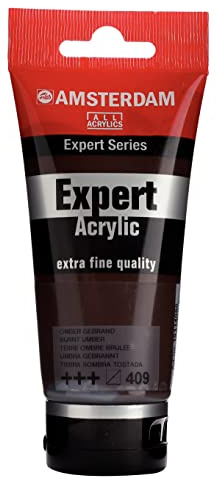 Amsterdam Expert Series Acrylic Tube 75 ml - Burnt Umber 409 - Professional Grade Acrylic Paint - High Pigment - Satin Finish - Semi-Transparent - Lightfast - Odorless - Made in Netherlands