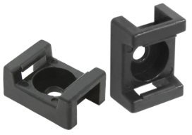 Collier électricien à embase | Collier plastique serrage | Attache de câble | Serre câble à embase | Sachet Avec Accroche De 10 Embases Simples Noires L 9mm | Debflex | 709568