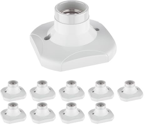ledscom.de 10 Stück Deckenleuchte/Lampenfassung ELEKTRA, weiß, 1x E27 max. 60W