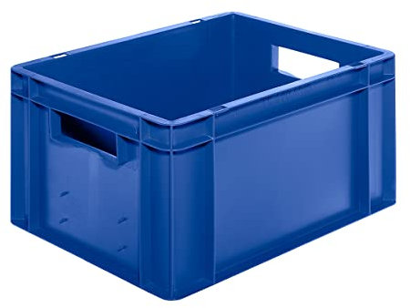 EURO-Behälter | Wände und Boden geschlossen | LxBxH 400 x 300 x 210 mm | Blau | VE 5 Stk