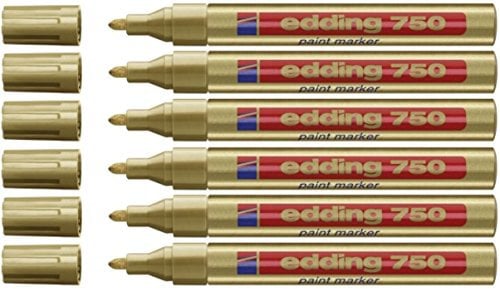 Edding Marqueur peinture encre permanente laquée or pour toutes surfaces, pointe moyenne