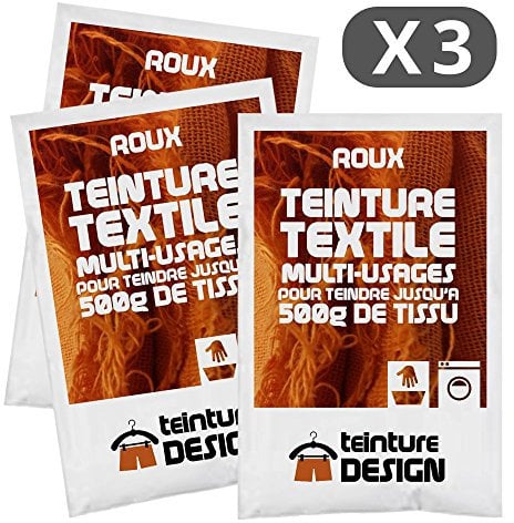 Set aus 3 Textilfarben - rotbraun - Universal Textilfarbe für Kleidung und natürliche Stoffe