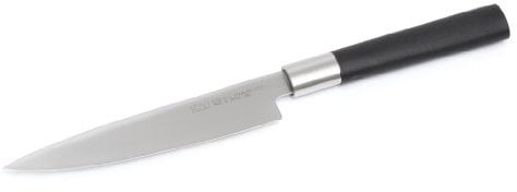 KAI Wasabi Black Coltello multiuso 15,0 cm lunghezza lama - acciaio inossidabile 6A/1K6 lucidato 58 (±1) HRC - manico in polipropilene nero - coltello universale - Made in Japan