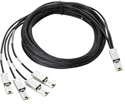 Hewlett Packard Enterprise StorageWorks 4m External Mini-SAS to 4x1 Mini-SAS Cable Noir