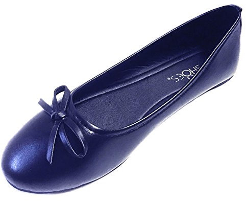 Shoes8teen Womens New Ballerina Ballet Flats Shoes 15 Colors 8500 Navy UK 5
