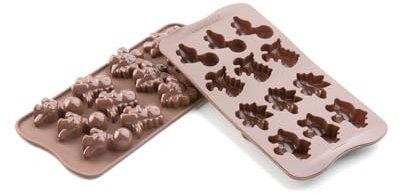 silikomart | SCG16 Moule en Silicone pour chocolats DINO, antiadhésif, 12 chocolats, paquet de 1 Moule pour sucreries, Easy Choc, 40 x 33 mm, h 16 mm, Made in Italy