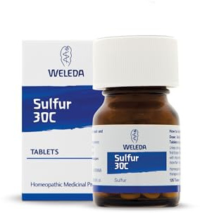 Weleda Sulphur 30C - 1 Pack of 125 Tablets | Sulfur 30C potency, Lactose & sucrose tablets, 2 tablets adults, 1 tablet children, Suck or chew dosage