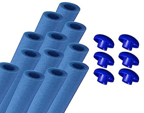 walexo 12 x Trampolin Schaumstoff Schaumstoffabdeckung für 6 Stangensysteme (82 cm, Blau)