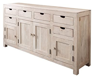 Akazie Massivmöbel Sideboard massiv Holz Möbel Nature White #84 getüncht