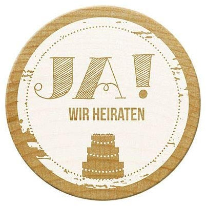 Efco Woodies Stempel, JA! Wir heiraten Ø 30mm