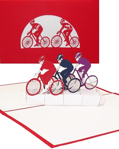 Pop-Up Karte Radsport – Fahrrad Tour – Geburtstagskarte Fahrrad – Gutschein Einladung Radtour & Radrennen