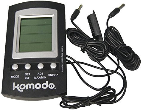 Komodo Combined Digital Thermometer and Hygrometer Compact Easy Read Dual Grade Two Sensor Probes Fast Accurate Readings