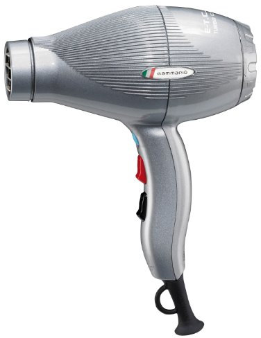 GAMMAPIU’ Asciugacapelli Professionale E-T.C. Light, Phon per Capelli Leggero (430gr), Phon Professionale Compatto, solo 18,5 cm, Griglia Rivestita in Tormalina, W1800-2100 (Spina ITALIA, Argento)