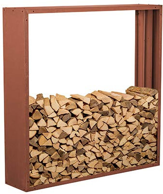 prima terra Kaminholzregal Kaminholzunterstand Brennholzregal Kaminholz Aufbewahrung Bausatz Edelrost Maße 158x158cm Tiefe 35cm