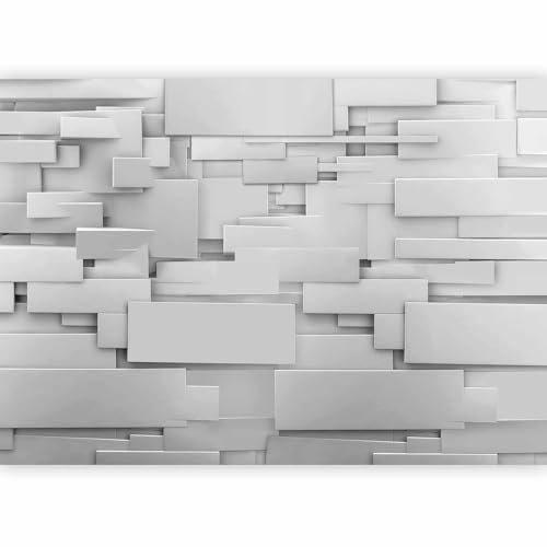 murando - Vlies Fototapete 3d Effekt 400x280cm Foto Tapete Wohnzimmer Vliestapete XXL Motivtapeten Bildtapete 3d Effekt Wand Dekoration - Abstrakt geometrisch grau optische Täuschung f-A-0254-a-a