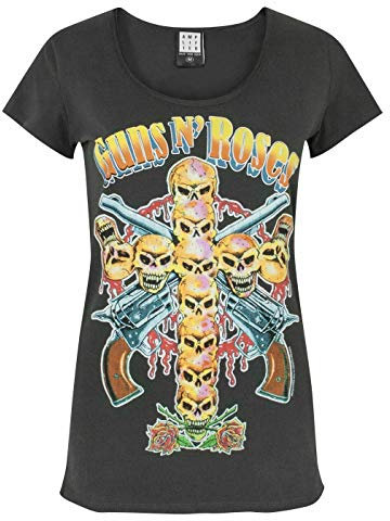 Amplified Guns N Roses Neon Skull Cross Women's T-Shirt