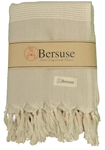 Bersuse 100% Baumwolle - Hierapolis XXL Strandtuch Sofa-Überwurf - Beige