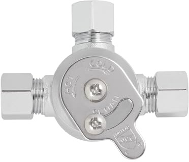 Sloan MIX-60-A Below Deck Manual Mixing Valve | Compatible with Sloan Optima and Optima Plus Below Deck Mixer Faucets, Compression Sleeve and Nuts Included, 3326009