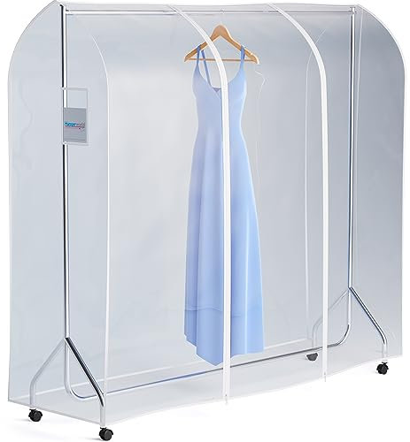 Hangerworld Durchsichtige Plastik Abdeckhaube 184 cm x 165 cm x 60 cm Hülle für Kleiderständer Reißverschluss