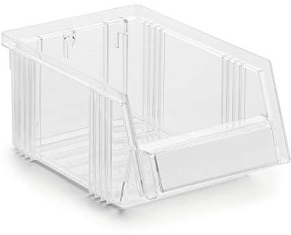 Treston 1015-1 Sichtlagerkästen stapelbar für Industrie Lagersystem, transparent 105 x 165 x 75 mm