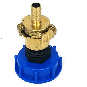 CM135100104 Kappenverschraubung S60x6 + GEKA - Messing-Kupplung IG 1 und Messing-Kupplung passend für GEKA, mit Schlauchtülle 1/2, IBC-Container-Zubehör-Regenwasser-Tank-Adapter-Fitting-Kanister