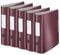Leitz Qualitäts-Ordner 180° Active Style, 5er Pack, A4, Granat Rot, Abgerundeter Rücken mit 8,2 cm Rückenbreite, Gummibandverschluss, Leichtes Polyfoam, 11080028
