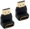 HTGuoji Right Angled HDMI Adapters 90 Degree Gold Plated Connectors Male to Female Sockets Support Resolutions 4K UHD 3D for HDMI TFT LCD Monitors (Pack of 2) (90 Degrees)