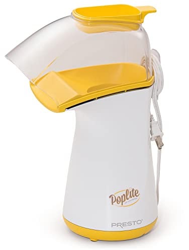 Presto Poplite Hot Air Popcorn Popper, Plastic, Yellow