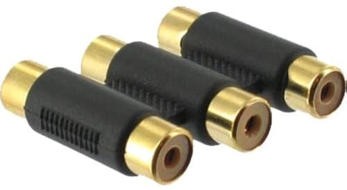 Cable-Core Triple 3 RCA Phono to RCA Phono Female Connector/Coupler