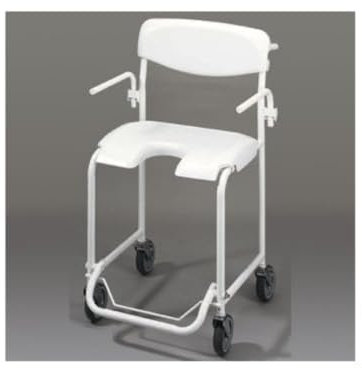 Rollstuhl für Badezimmer | Dusche mit Armlehnen | Faltbare Fußstütze | Invacare