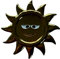 Anstecknadel aus Metall, Emaille, Smiley Sunshine (vergoldetes Sonnengesicht)
