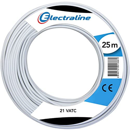Electraline 20636018E Kabelkranz 21 V ATC 25 m Weiß für den Einsatz Sat E TV Verlängerung