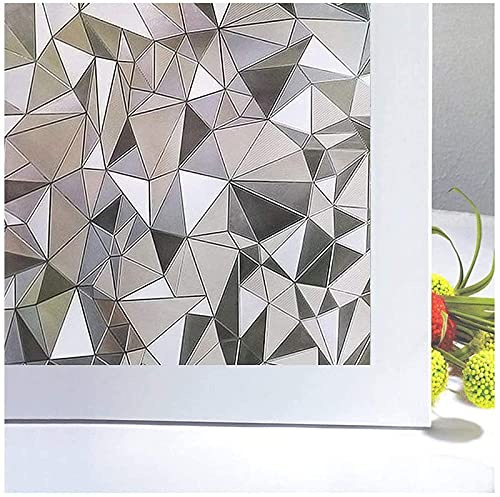NIVIY Window Privacy Film 3D No Glue Static Cling Frosted Glass Window Film for Bathroom Office Kitchen Door Decor, Heat UV Blocking Window Coverings 17.7x 78.7