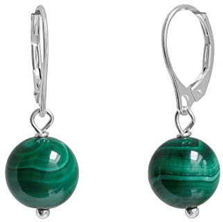 ERCE Malachit Ohrringe Edelsteinschmuck Halbedelstein Kugel 925 Silber
