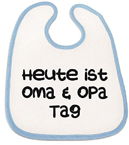 4youDesign Lätzchen Heute ist Oma und Opa Tag - Mädchen oder Junge Geschenkidee Babylatz Geburt Geschenk Taufe Großeltern Neugeborenes
