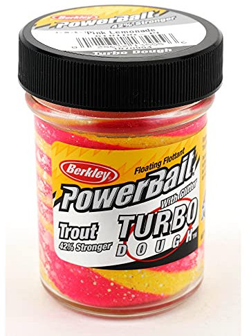 Berkley Powerbait Turbo Dough Pâte appât pour pêche à la truite Pink Lemonade Single pack 50g