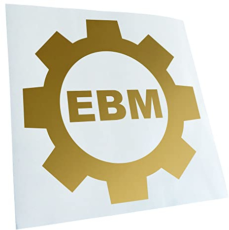 Kiwistar - Autoaufkleber - Gold - 11x11cm Ebm Zahnrad - Heckscheibe Auto Aufkleber wetterfest für Kfz LKW Mofa Truck - Sticker außen selbstklebend Tuning Zubehör für Fenster Fahrzeug Scheibe