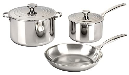 Le Creuset Batterie de cuisine 5 pièces Tri-Ply en acier inoxydable