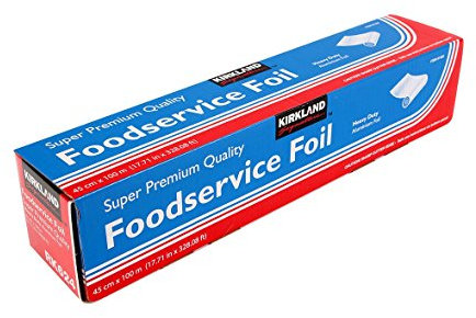 Kirkland Signature Lot de 2 rouleaux de papier aluminium à usage alimentaire, robuste, de qualité supérieure - 45 cm x 100 m