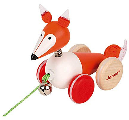 Janod J08191 Wooden Pull-Along Animal, Fox, Einheitsgröße