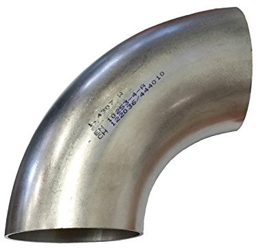 90 Grad Edelstahl Rohrbogen Ø 76mm V2A Schweißbogen 3 Schweißfitting Auspuffbogen Edelstahlbogen
