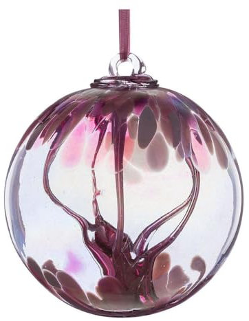 Sienna Glass Spirit Ball, Pastel Pink, 11 x 11 x 14 cm
