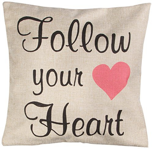 Sass & Belle Follow Your Heart Retro Kissen mit Innen, Mehrfarbig