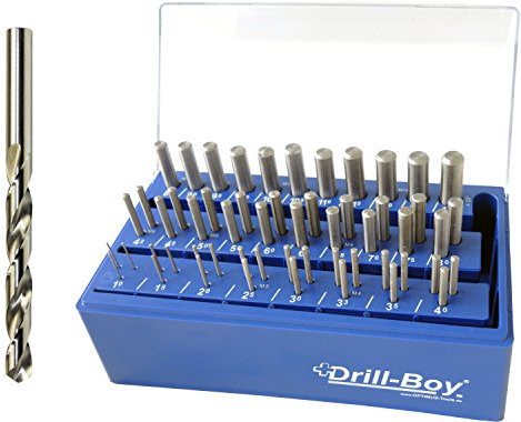 Drill Boy Kunststoffständer mit Sortierfunktion, geschliffene blanke Ausführung mit Kreuzanschliff ab Durchmesser 3 mm, 55 teilig, 433837055
