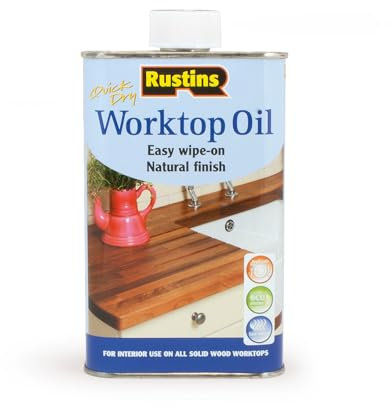 Rustins Worktop Oil - Premium Wood Treatment for Enhanced Durability, Water Resistance, and Natural Finish - Ideal for Kitchen Surfaces 1L