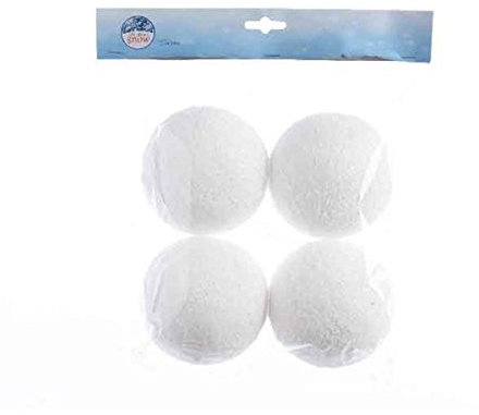 Sfere di Polistirolo con Neve 4pz. Ø 10cm Bianche