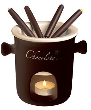 Molecuisine Schokofondue 7 tlg. Set Chocolate creme/braun