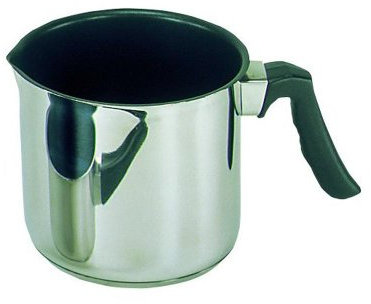 Krüger Karl Milchtopf mit Ausguss und Beschichtung, Saturn, Stieltopf, aus Edelstahl, Ø 12 cm