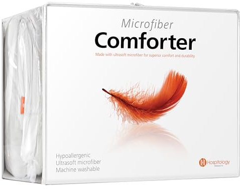 HOSPITOLOGY PRODUCTS White Comforter Queen Hypoallergenic Duvet Insert Microfiber All Season Goose Down Alternative Quilted - Corner Loops - Box Stitched - Washable - 90 W x 94 L