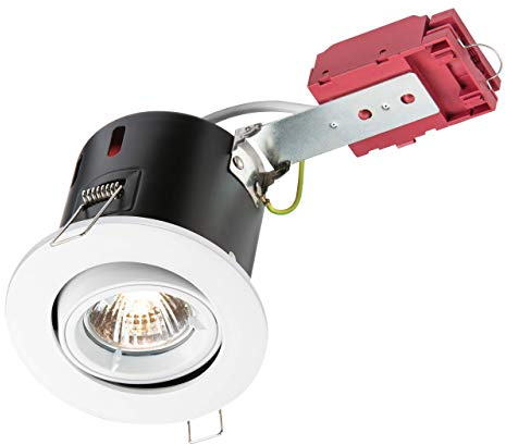 Knightsbridge VFAVRSGICW Tilt IC Fire Rated Downlight Gimbal, Metal, White GU10, 50 W, 230 V